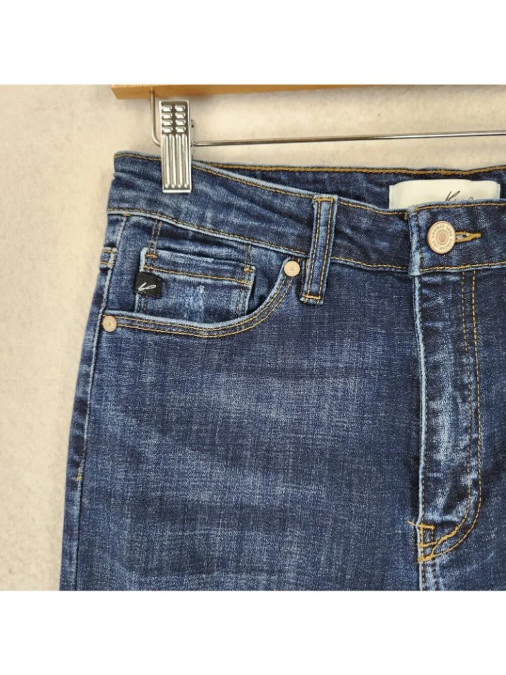 KanCan Jeans Womens 28 9 Blue Mid Rise Distressed Skinny Leg Dark Wash Stretch
